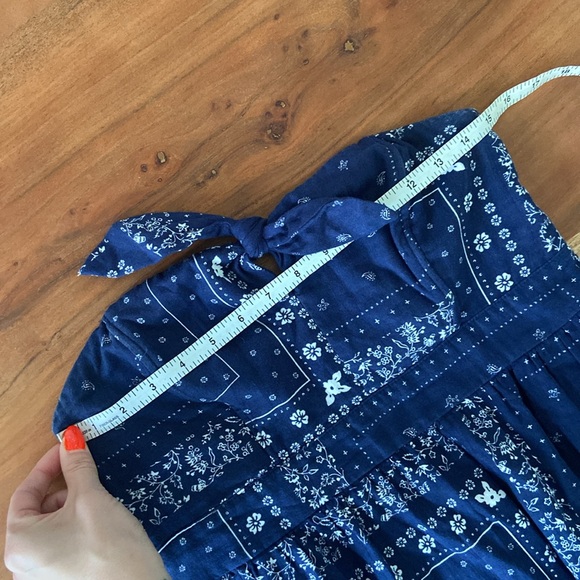 Universal Thread bandana print strapless midi dress blue white vacation small - Picture 15 of 16